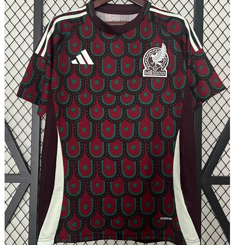 2024 CHICHARITO 墨西哥紅色足球球衣男式主場 E.áLVAREZ 球迷版足球衫