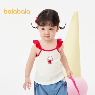 Balabala嬰兒背心嬰兒背心嬰兒衣服女孩夏季外套2024新款甜美可愛
