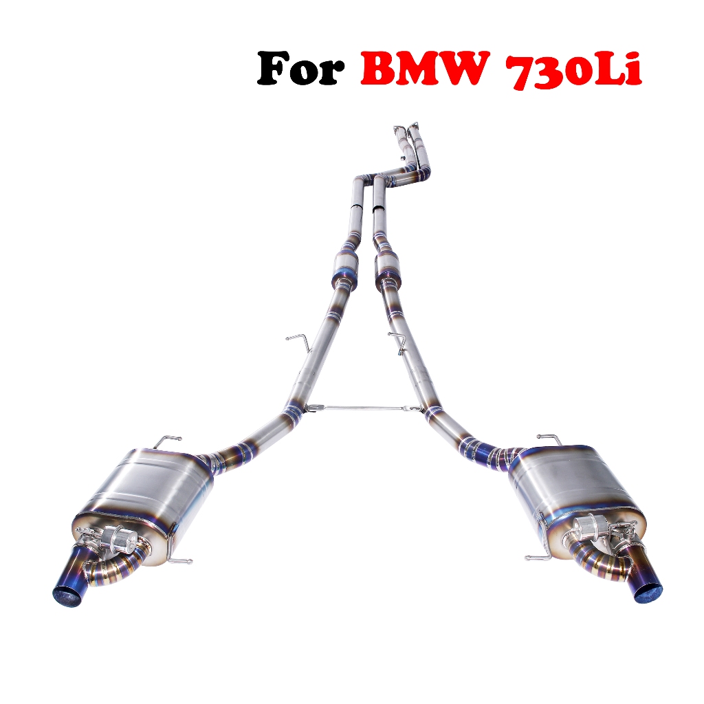 BMW 適用於寶馬 7 系汽車 740i 740Li 730i Cat-Back 排氣系統管道性能鈦合金真空電動閥消聲器