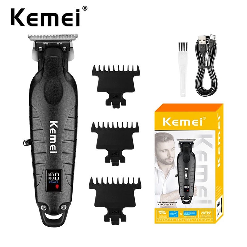 Kemei 2293 專業理髮器理髮器零間隙無繩可充電男士理髮器細節完成理髮機