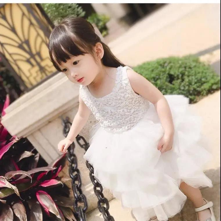 寶寶禮服兒童蕾絲公主裙 女童蓬蓬裙婚禮花童禮服 幼兒園畢業禮服 女童小洋裝白色禮服 兒童婚紗 週歲小洋裝紗