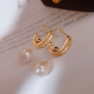 10-11mm天然愛迪生珍珠兩用耳環
