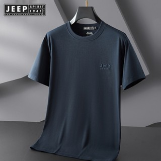 JEEP SPIRIT 1941 ESTD 新款刺繡時尚中青年短袖百搭潮流寬鬆T恤男