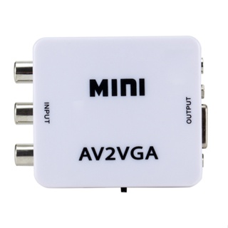 1080p 迷你視頻轉換器 RCA AV 到 VGA 視頻轉換器轉換器帶 3.5 毫米音頻 AV2VGA / CVBS