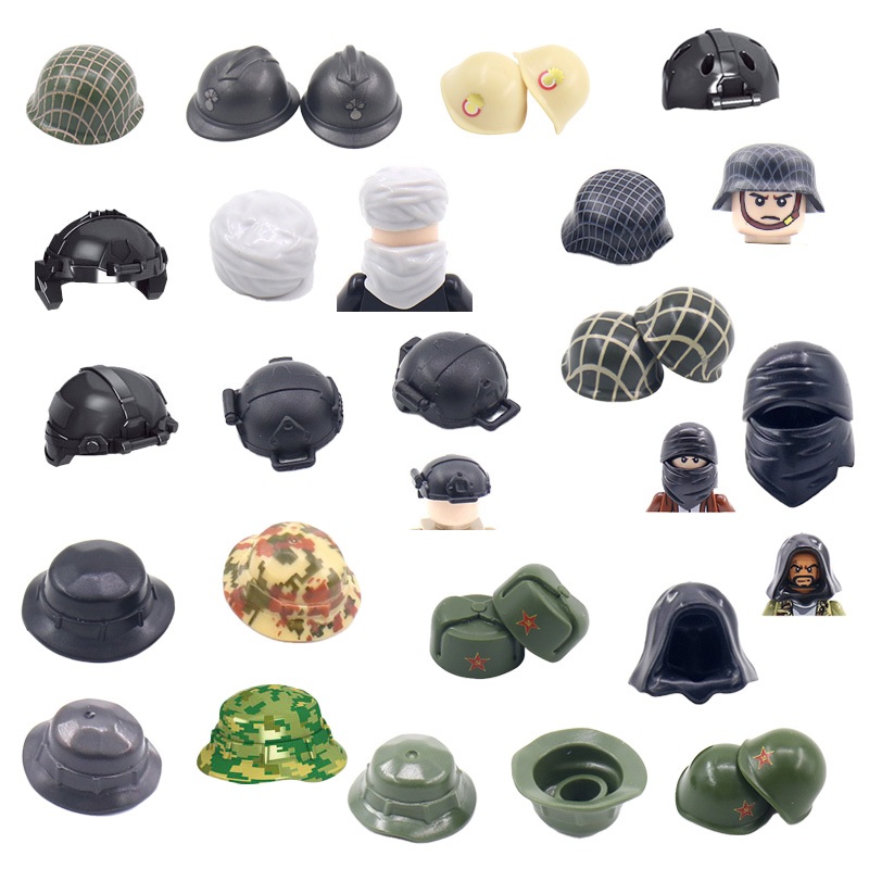 第三方 軍事積木人仔配件 阿兵哥穿戴 背心 頭盔 面具 面罩 吃雞裝備 模型玩具