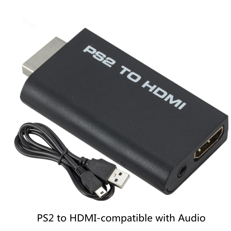 Ps2 到 HDMI 兼容音頻視頻轉換器適配器 480i/480p/576i,帶 3.5mm 音頻輸出,適用於所有 PS