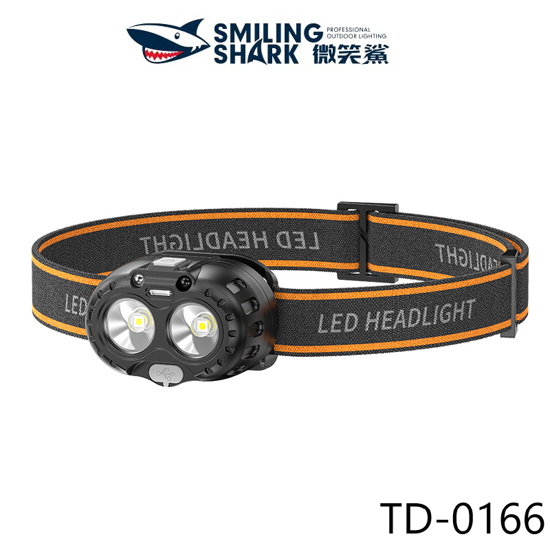 微笑鯊正品 TD0166 迷你強光頭燈 釣魚頭燈 Led超亮小巧便攜USB可充電帶感應頭戴式頭燈 防水戶外工作燈