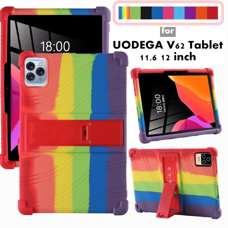 適用於全新 UODEGA V62 平板電腦 11.6 12 英寸平板電腦保護套防震軟矽膠保護套支架保護套