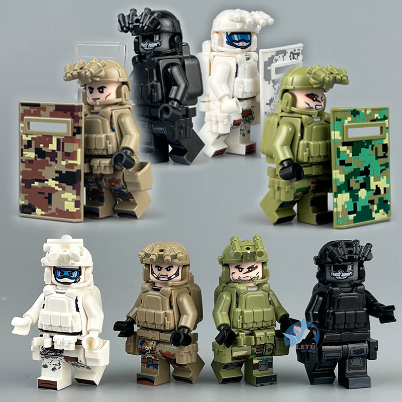 Swat幽靈特種兵積木人偶玩具軍事系列阿兵哥公仔套裝 相容樂高 MOC拼裝玩具 男孩禮物