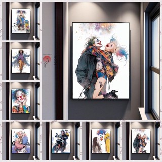 MOZI ✨30*40cm/40*50cm 小丑機車diy數字油畫手工畫填色畫填充畫手繪畫治癒解壓高顏值禮物