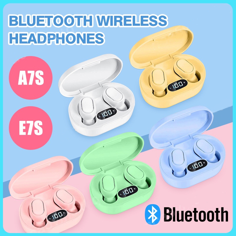 【快速交貨】E7S 耳塞便攜式藍牙 5.0 耳機 TWS 無線耳機 9D 立體聲耳機免提耳機適用於 Android OS