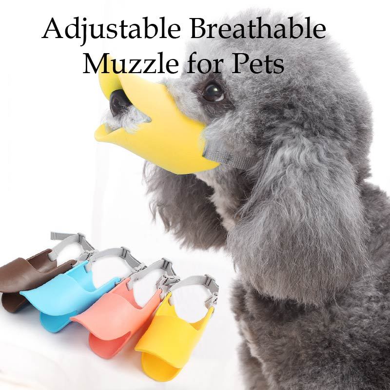 狗狗嘴套 矽膠黃鴨嘴套 舒適透氣 可調整寵物嘴套 狗口罩