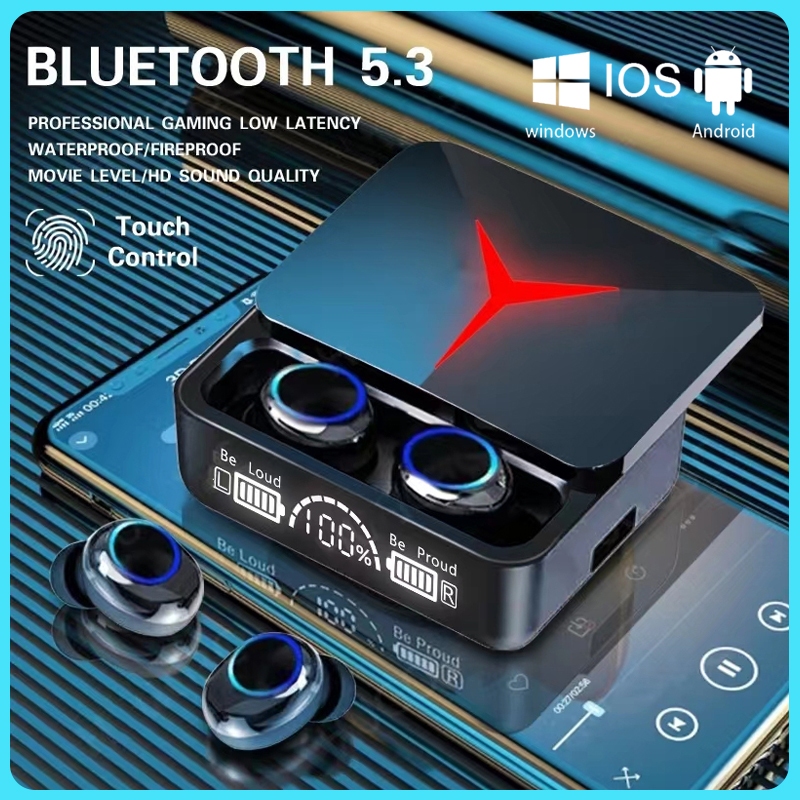 【快速交貨】M90 Pro TWS 藍牙遊戲耳機入耳式無線耳塞 LED 顯示耳機 9D HIFI 低音耳機帶麥克風