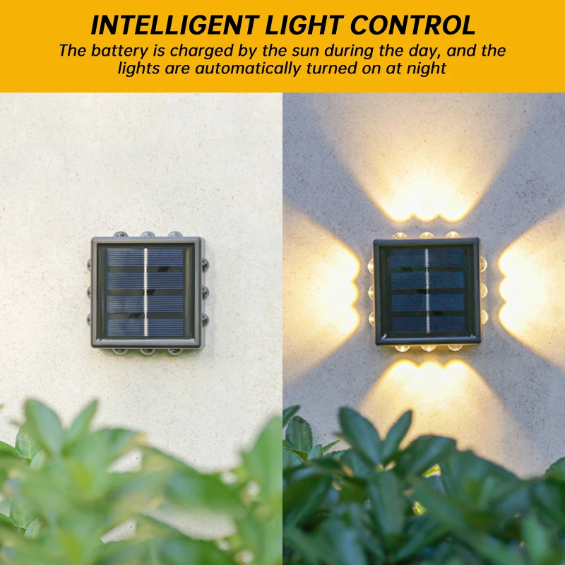 12led太陽能庭院燈 / 太陽能壁燈 / COB感應燈 / IP65防水壁燈適用於花園庭院 / 花園照明