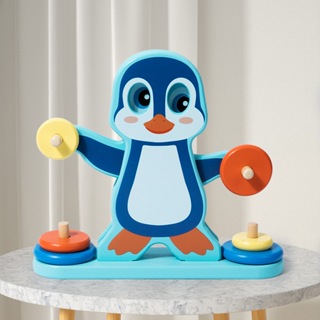 益智早教木製玩具提升寶寶平衡感知能力企鵝平衡遊戲