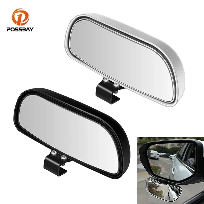 2 件裝汽車盲點鏡可調節廣角側後視鏡通用停車輔助透明配件