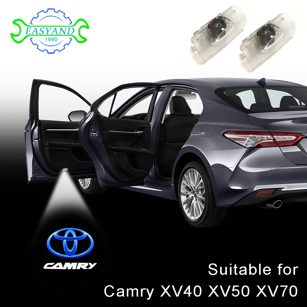 CAMRY 2 件 LED 車門燈適用於豐田凱美瑞 XV50 XV70 內部迎賓燈徽標投影儀已安裝