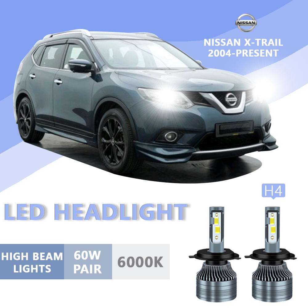 2 件適用於 Nissan X-TRAIL-2004 年至今 H4 LED 超亮高/低光束前照燈 LED 前照燈燈泡白光