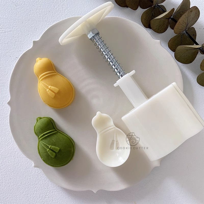 25g-35g迷你月餅模具中式葫蘆形餅乾糕點郵票綠豆蛋糕裝飾abs塑料烘焙設備