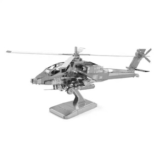 無聊拼裝來AH64直升飛機呀～3D金屬拼圖立體拼圖diy模型擺件益智玩具手工拼裝金屬模型玩具手工立體拼圖解壓解悶玩具模型