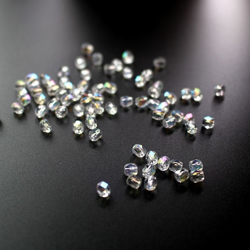 買10顆送1顆4mm鳳梨形珠子散珠32面批發DIY手工飾品配件水晶珠子串珠隔珠
