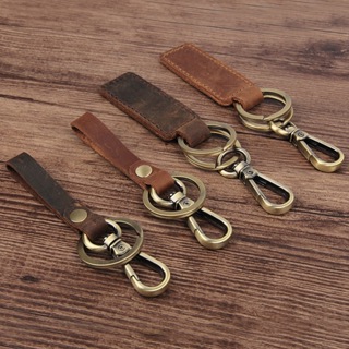手工真皮鑰匙釦 復古牛皮汽車鑰匙釦 瘋馬皮鑰匙圈釦禮品