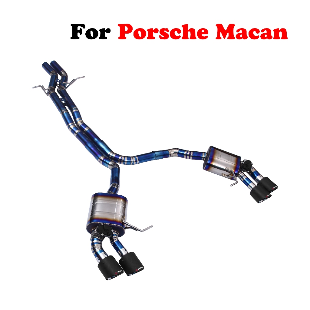PORSCHE 適用於保時捷 Macan Catback 排氣管性能真空電動閥汽車消音器鏤空配件