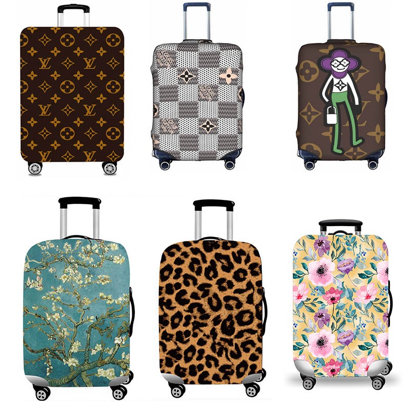 獨特設計高品質彈力布料行李箱保護套，時尚旅行包保護套，旅行配件（不包含行李箱）
