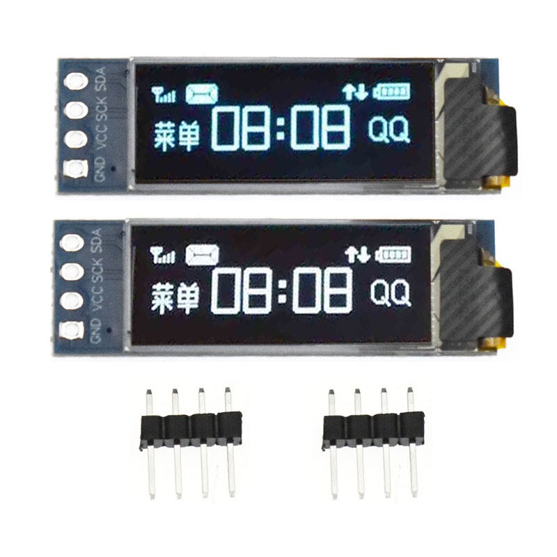 0.91" 英寸 128x32 I2C IIC OLED LCD LED 白色/藍色圖形顯示模塊,適用於 Arduino