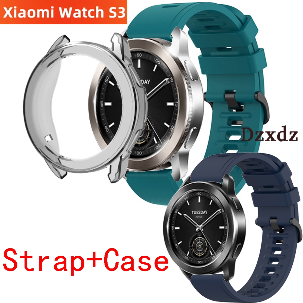 XIAOMI 適用於小米手錶 s3 外殼的矽膠錶帶智能手錶錶帶運動腕帶小米手錶 s3 外殼屏幕保護膜