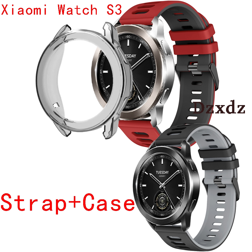 XIAOMI 小米手錶 s3 錶帶保護殼替換矽膠腕帶小米手錶 s3 手鍊保護殼