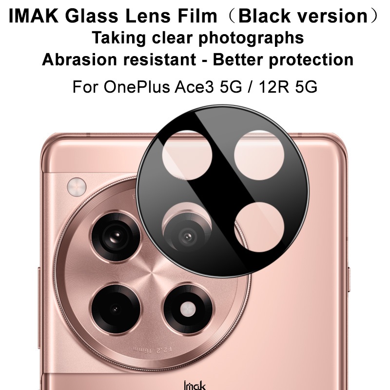 imak OnePlus Ace 3 5G / OnePlus 12R 5G 曜黑版 鏡頭膜保護鏡頭膜 鋼化玻璃鏡頭膜