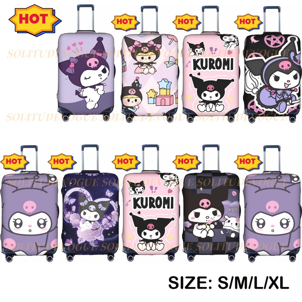 三麗鷗 Sanrio Kuromi 可水洗旅行行李箱套有趣的卡通手提箱保護套適合 18-32 英寸行李箱