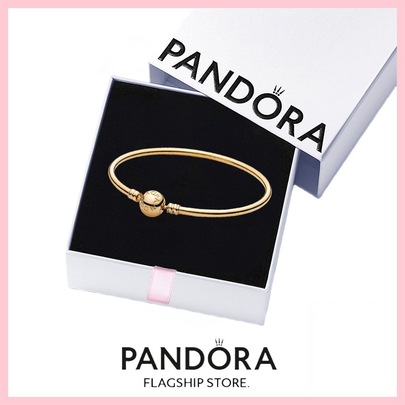 [免稅] Pandora 珠寶 100% 正品 S925 純銀手鍊帶盒承諾 550713 潘多拉時刻手鐲