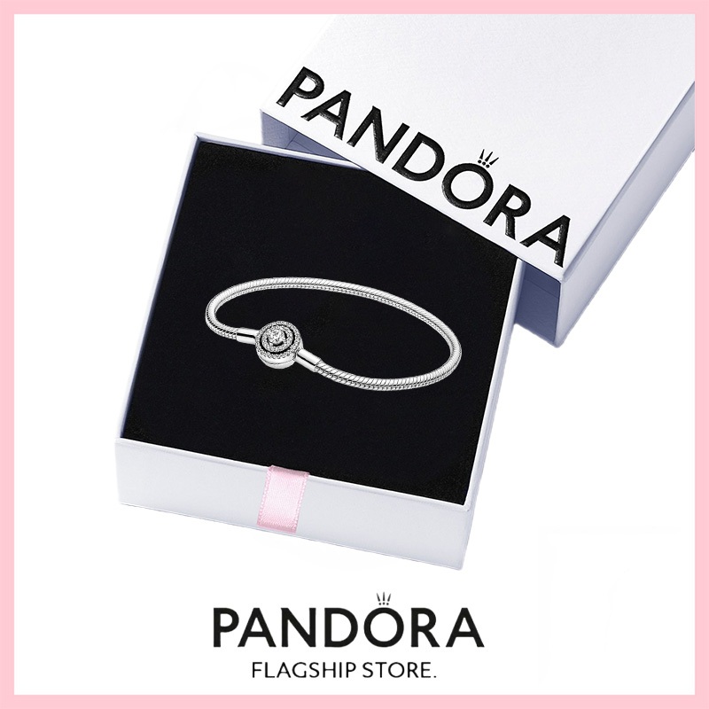 [免稅] Pandora 珠寶 100% 正品 S925 純銀手鍊帶盒承諾 590038C01 Pandora Mome