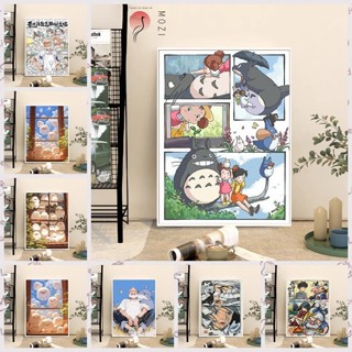 MOZI ✨30*40cm/40*50cm 宮崎駿數字油畫卡通話動漫人物DIY手工畫填充畫塗色畫丙烯油彩
