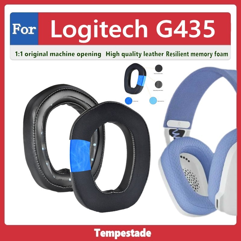 適用於 for Logitech G435 耳罩 耳套 耳機套 耳墊 冰涼凝膠耳罩 頭戴式耳機保護套 替換配件 耳機罩