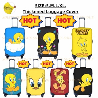 [有貨]Tweety Bird 可水洗旅行行李套搞笑卡通手提箱保護套適合 18-32 英寸行李箱
