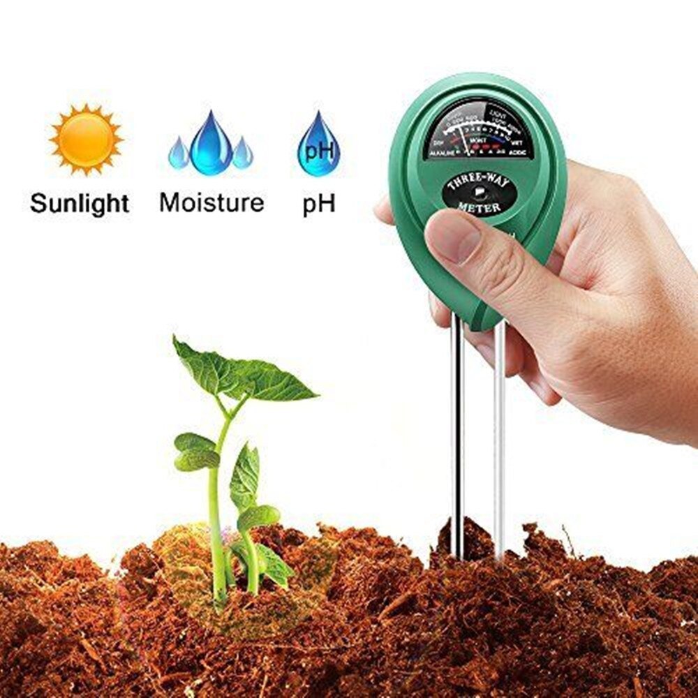 3合1水分陽光ph計土壤水酸度濕度光ph測試園林植物花卉水分測試儀濕度計