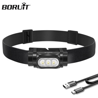 Boruit多功能高亮度頭燈type-c充電頭燈帶記憶功能