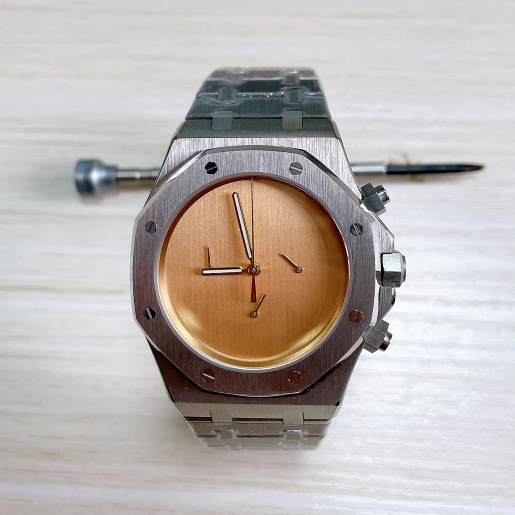 41 毫米不銹鋼手錶八角石英男士計時手錶配日本 VK63 石英機芯