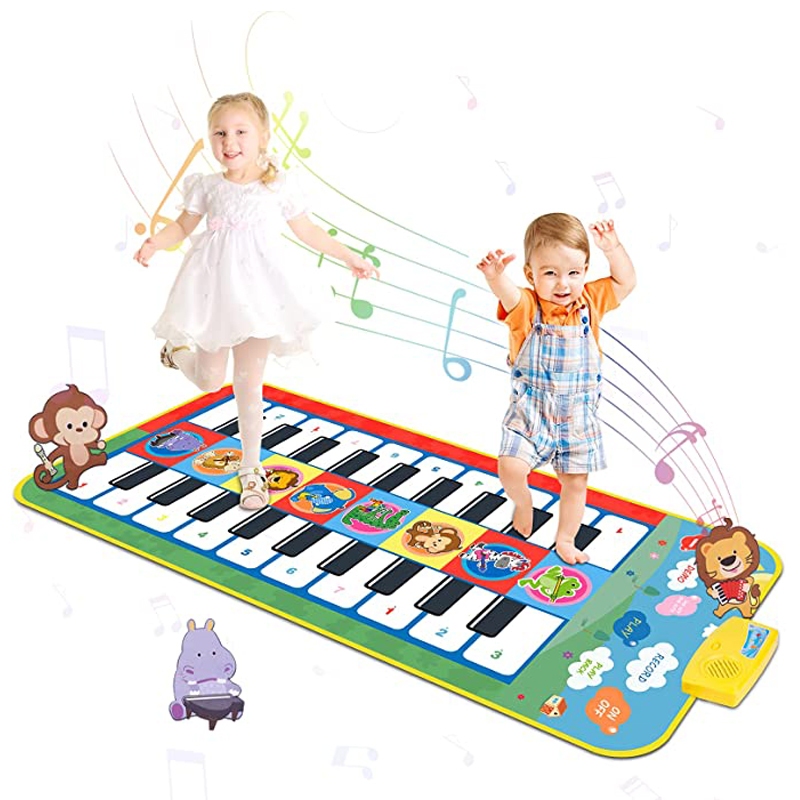 雙排琴鍵 多功能鋼琴音樂毯 寶寶卡通動物觸摸毯遊戲墊 嬰幼兒早教啟蒙樂器 男孩女孩益智玩具生日耶誕禮物