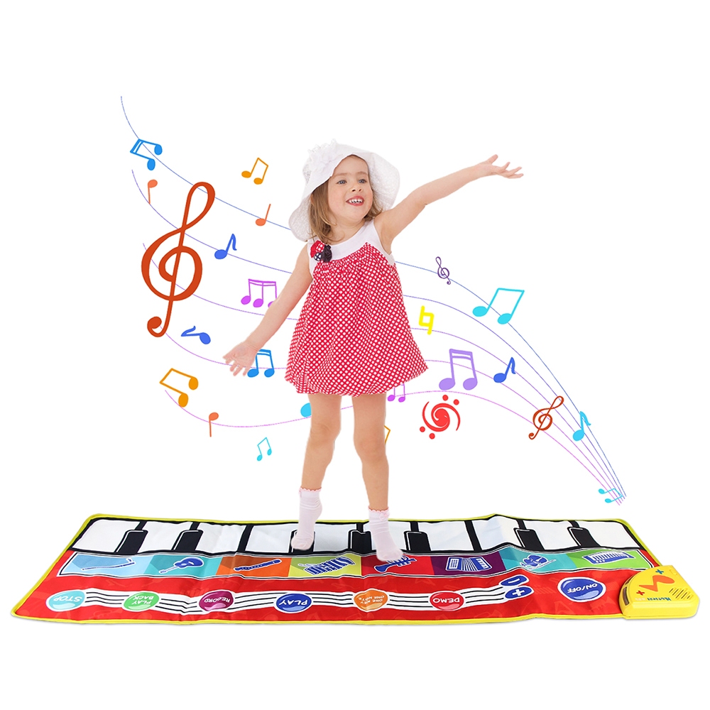 110x36cm 多功能鋼琴音樂毯 寶寶觸摸毯遊戲墊爬行毯 嬰幼兒早教啟蒙玩具樂器 帶音樂燈光 兒童益智玩具禮物