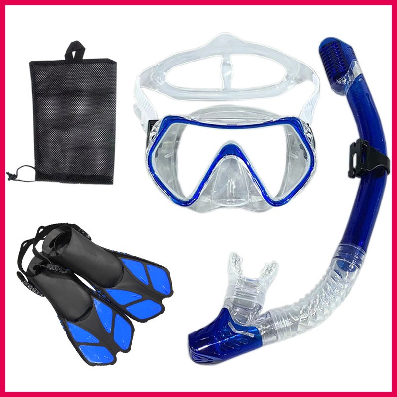 現貨 熱銷 潛水面罩呼吸管腳蹼三件式組合 強化玻璃潛水面鏡 矽膠呼吸管 可調整助力蛙鞋  戶外運動浮潛三寶 潛水裝備套裝