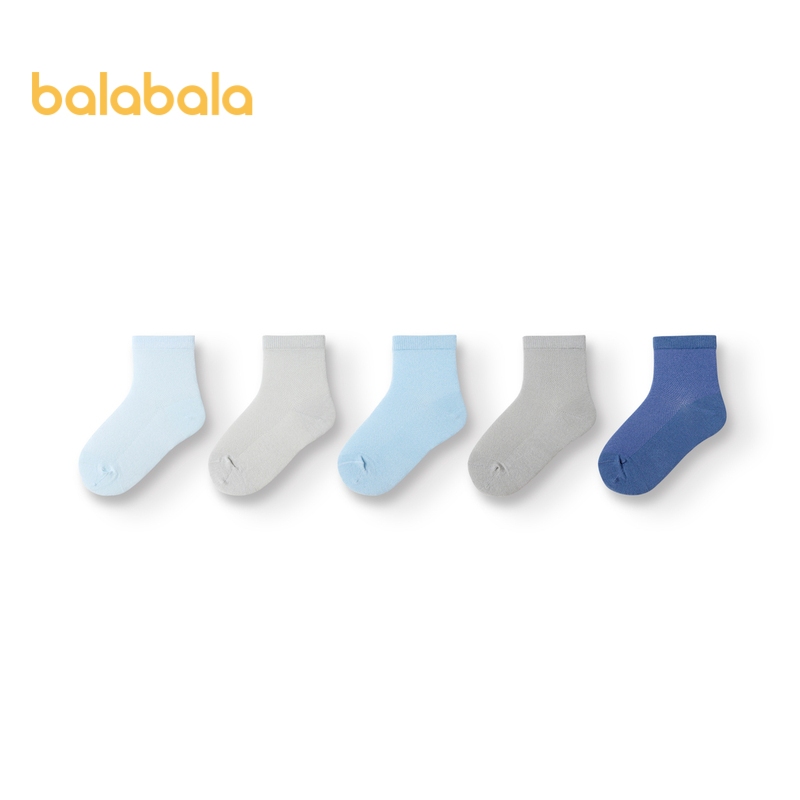 Balabala兒童襪夏季純色網眼襪薄款透氣男女童寶寶中大童。