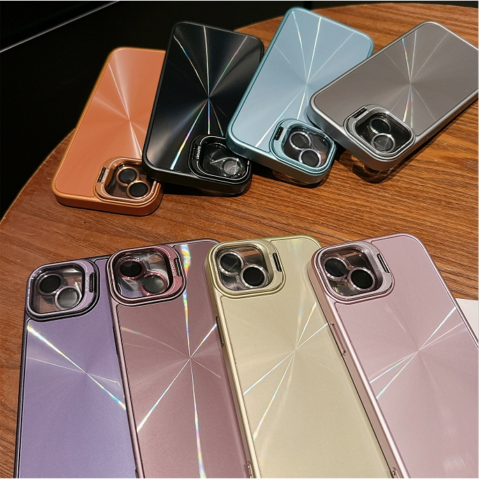 適用於 iPhone 11、12、13、14、15 Pro Max 彩色 CD 鏡框折疊支架手機殼