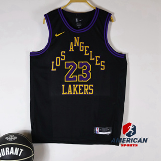 男式 nba 洛杉磯湖人隊 23# LeBron James 2023-2024 黑色籃球球衣