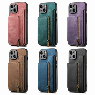 拉鍊皮膚手感翻蓋皮套適用於 Apple Iphone 11 PRO MAX X XS XR 6 6S 7 8 PLUS