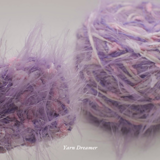 溫柔風粉紫色手混線 花式長絨線特色毛線 鉤針棒針手工毛線 圍巾帽子毛衣包包小物DIY編織手工線 特色線