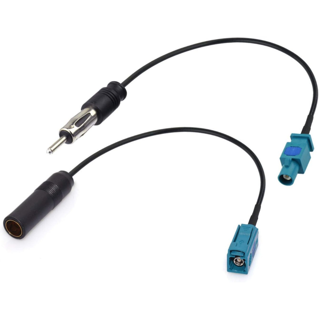 通用汽車立體聲調頻調幅收音機天線適配器電纜Fakra Z公母轉DIN插頭連接器電纜汽車立體聲音 頻高清收音機頭單元CD媒